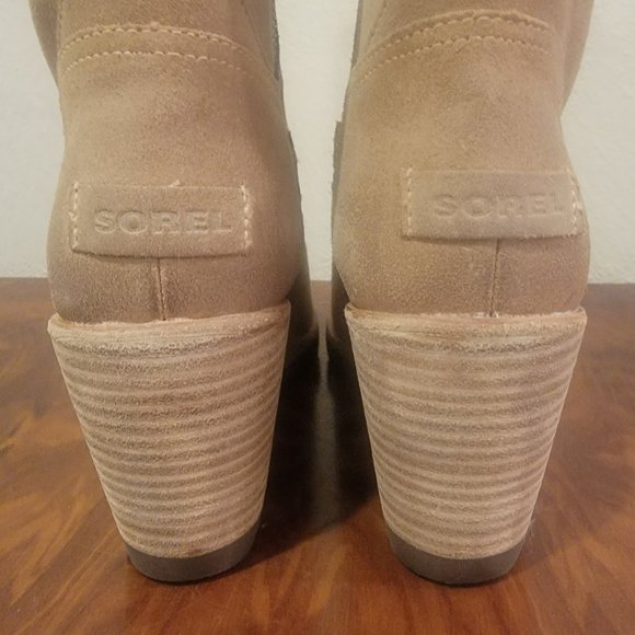 Sorel After Hours Beach Tan Suede Wedge Boot 8 1/2 NWOT/No Box - Picture 6 of 11